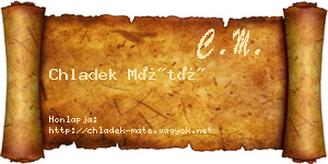Chladek Máté névjegykártya