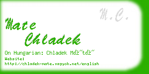 mate chladek business card